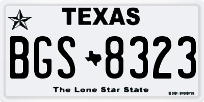 TX license plate BGS8323