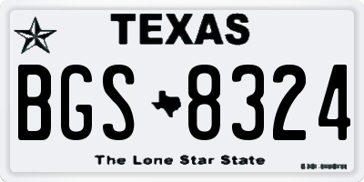 TX license plate BGS8324