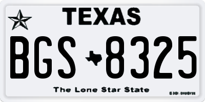 TX license plate BGS8325