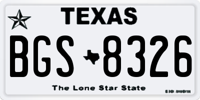 TX license plate BGS8326