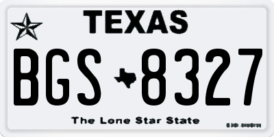 TX license plate BGS8327