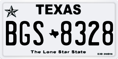 TX license plate BGS8328