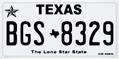 TX license plate BGS8329