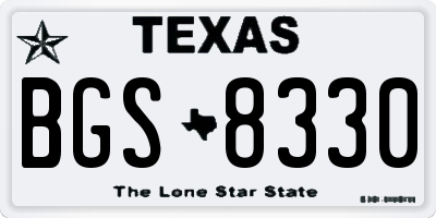 TX license plate BGS8330
