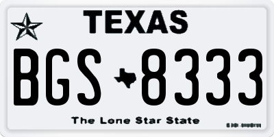 TX license plate BGS8333