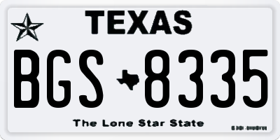 TX license plate BGS8335