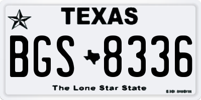 TX license plate BGS8336