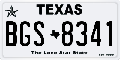 TX license plate BGS8341