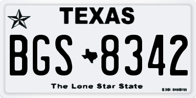 TX license plate BGS8342