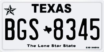 TX license plate BGS8345
