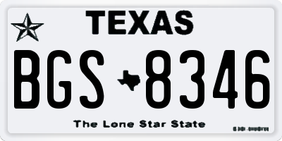 TX license plate BGS8346