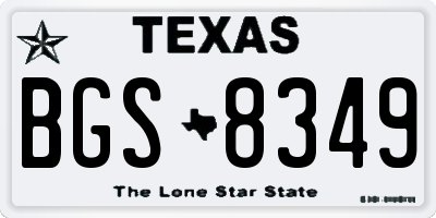 TX license plate BGS8349