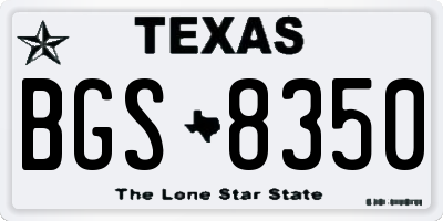 TX license plate BGS8350