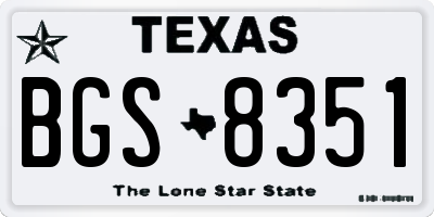 TX license plate BGS8351