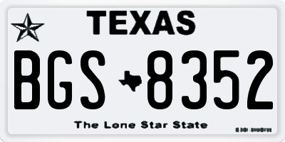 TX license plate BGS8352