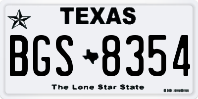 TX license plate BGS8354