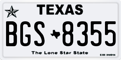 TX license plate BGS8355