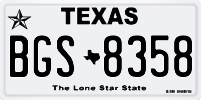 TX license plate BGS8358