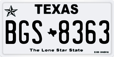 TX license plate BGS8363