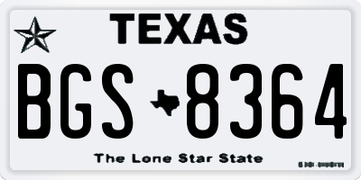 TX license plate BGS8364