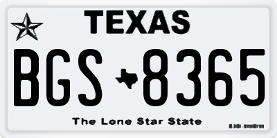 TX license plate BGS8365