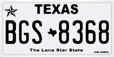 TX license plate BGS8368