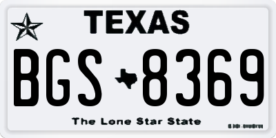 TX license plate BGS8369
