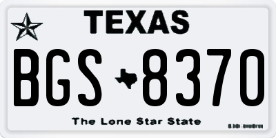 TX license plate BGS8370