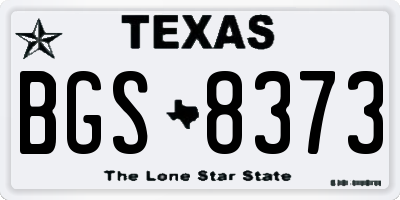 TX license plate BGS8373