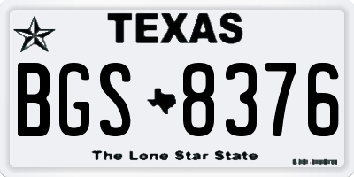 TX license plate BGS8376