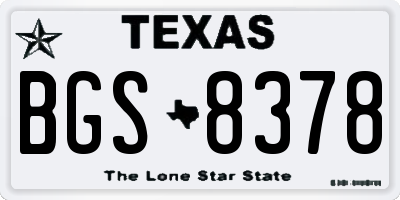 TX license plate BGS8378