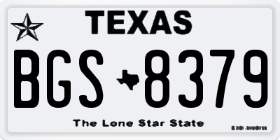 TX license plate BGS8379