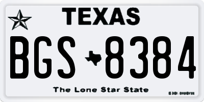 TX license plate BGS8384