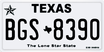 TX license plate BGS8390