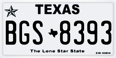 TX license plate BGS8393