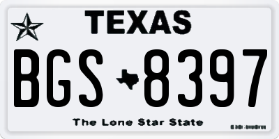 TX license plate BGS8397