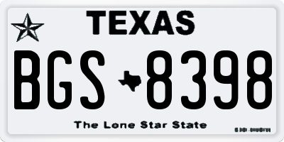TX license plate BGS8398