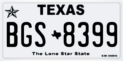 TX license plate BGS8399