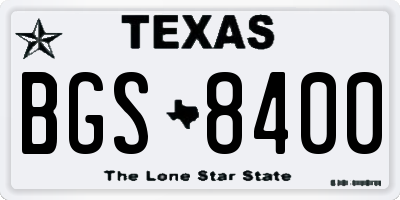 TX license plate BGS8400