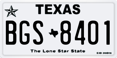 TX license plate BGS8401