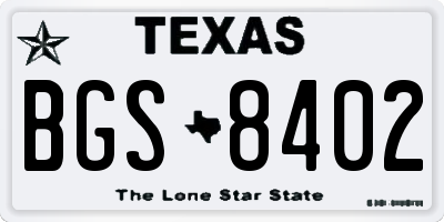 TX license plate BGS8402
