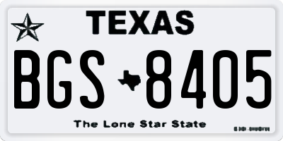 TX license plate BGS8405