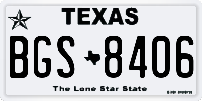TX license plate BGS8406