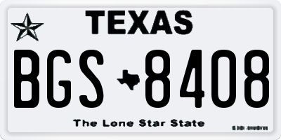 TX license plate BGS8408
