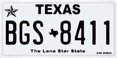 TX license plate BGS8411