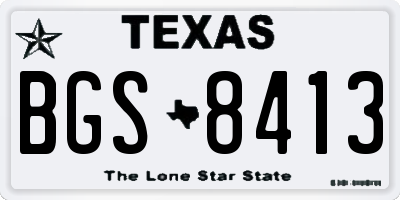 TX license plate BGS8413