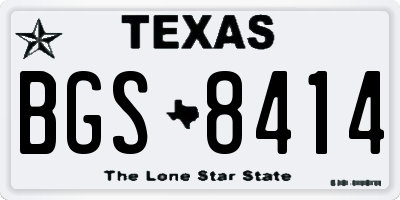 TX license plate BGS8414