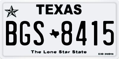 TX license plate BGS8415