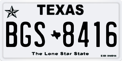 TX license plate BGS8416
