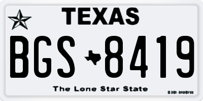 TX license plate BGS8419